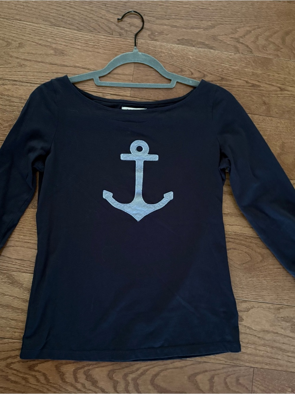 Women’s Navy Anchor 3/4 Length Sleeve Top